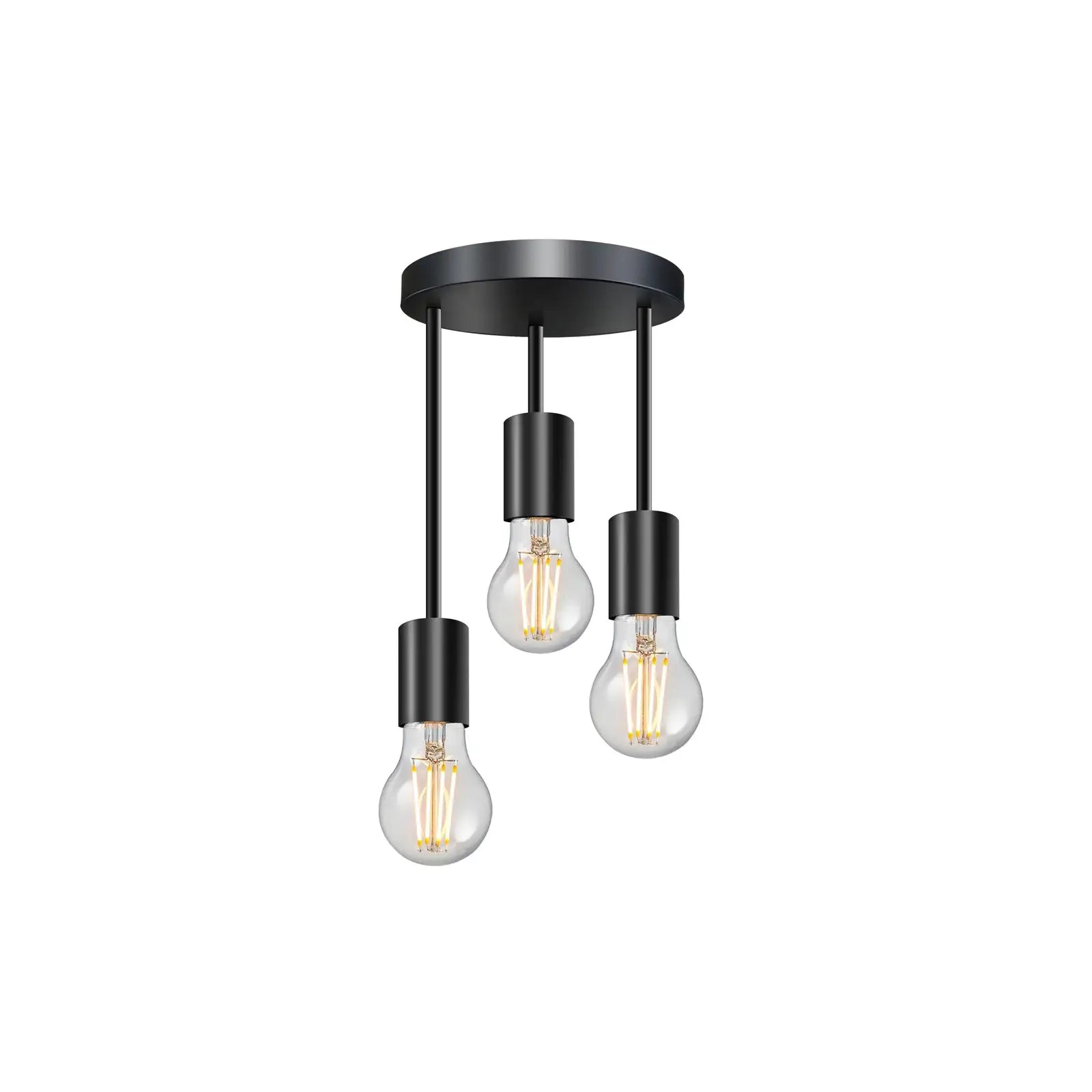 Modern 3 Way Metal E27 Black Flush mount Ceiling light fixtures-5621