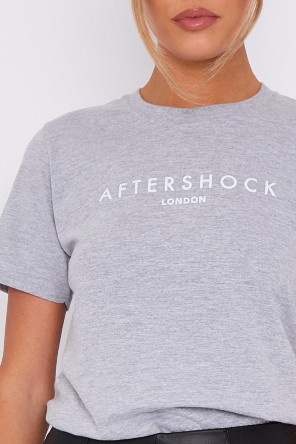 Grey Logo Short Sleeve Round Neck T-Shirt-3