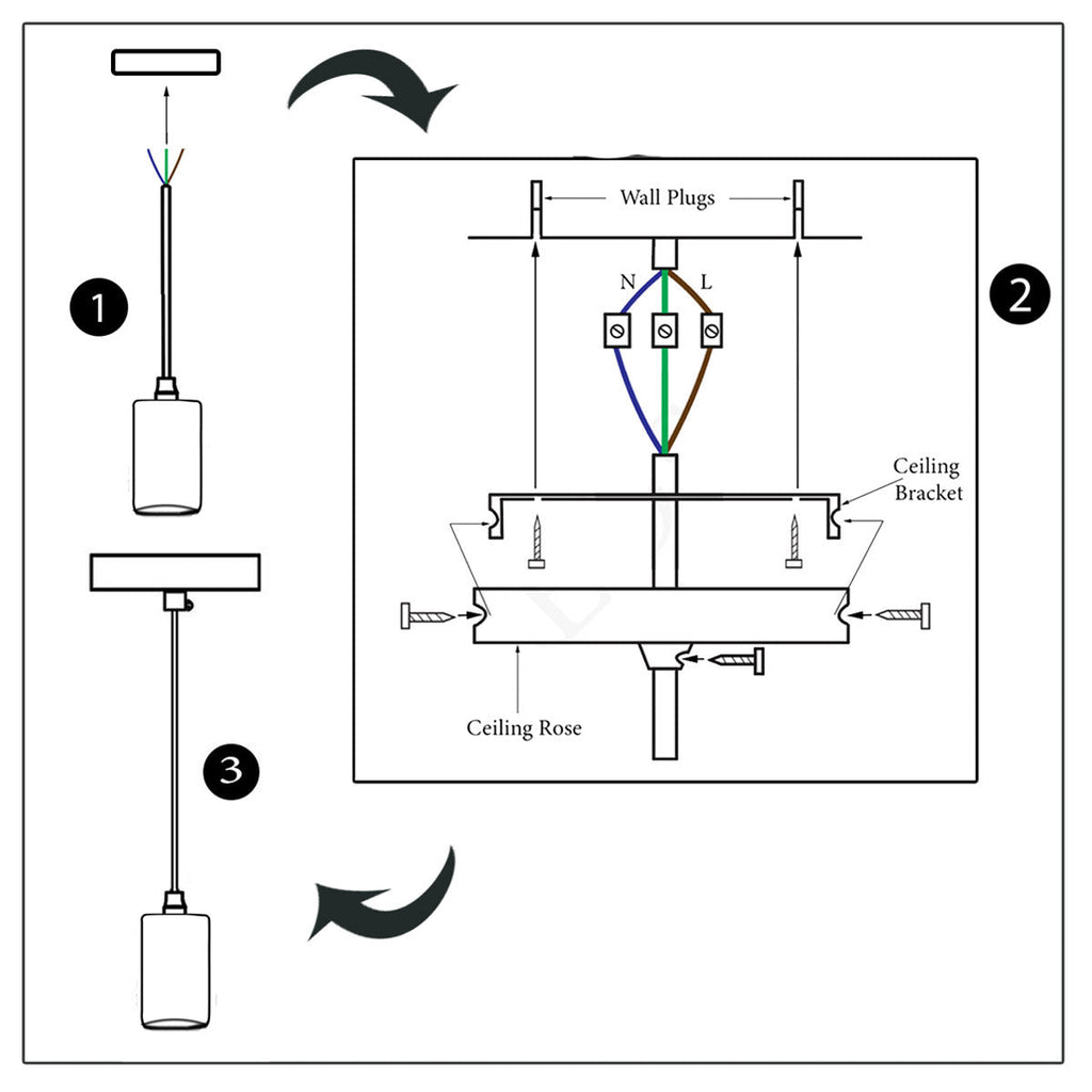 Gold E27 Ceiling Light Fitting Industrial Pendant Lamp Bulb Holder~1673