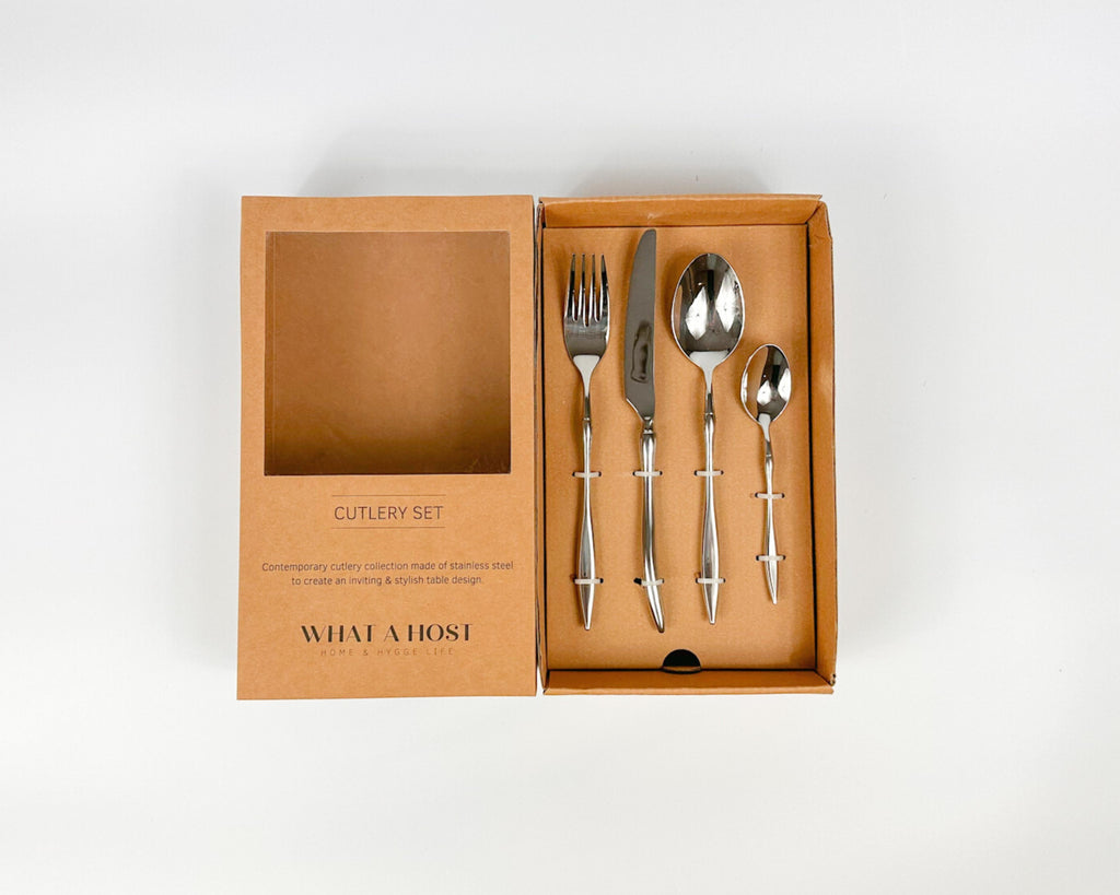 Monaco Silver Stainless Steel Cutlery Sets x16/24 pieces-1