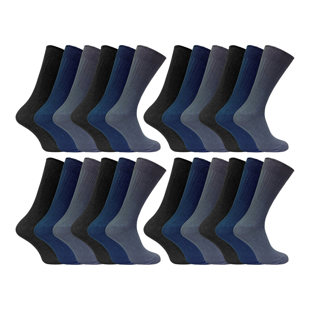 Mens Thin Soft Cotton Plain Coloured Socks (Multipack Options)