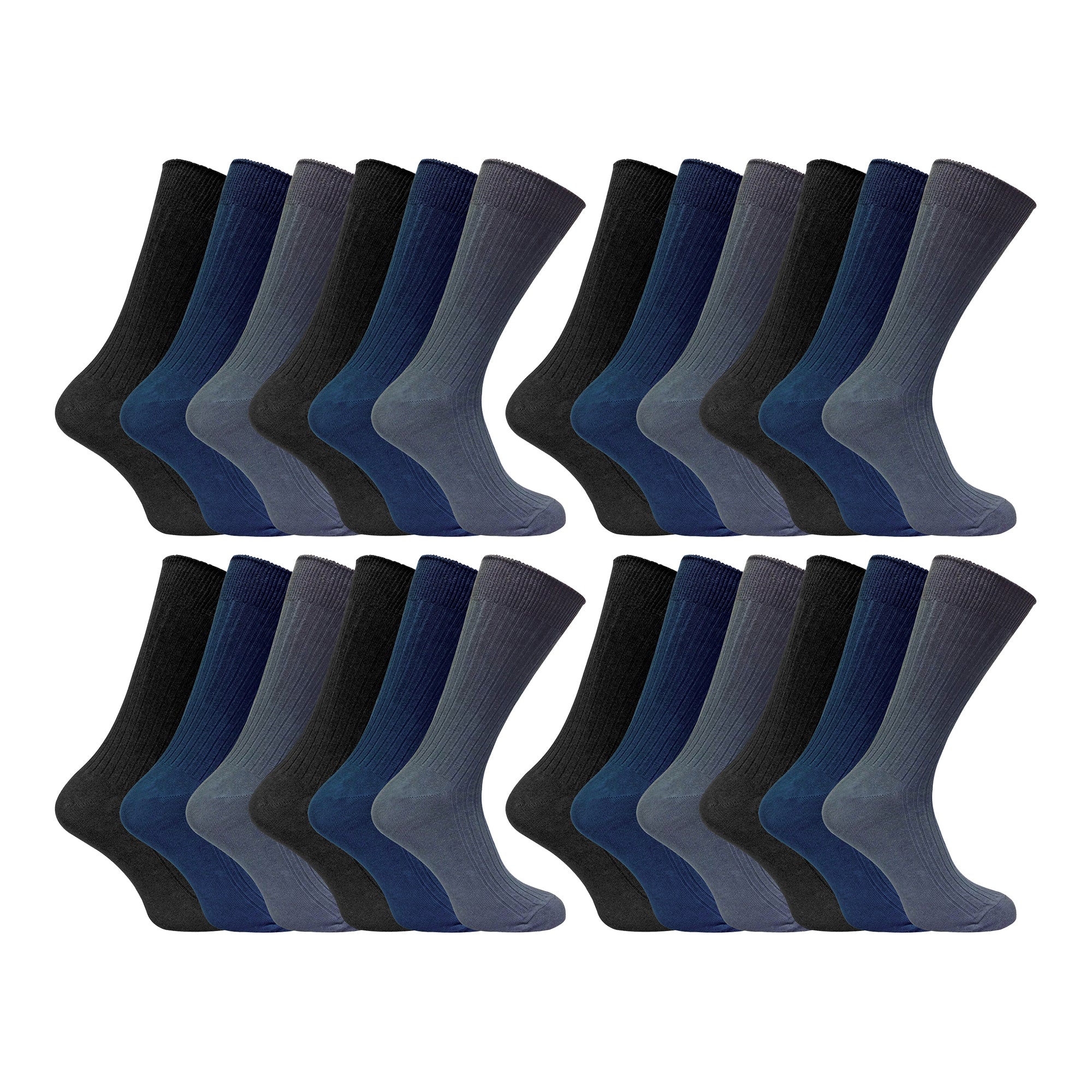 Mens Thin Soft Cotton Plain Coloured Socks (Multipack Options)