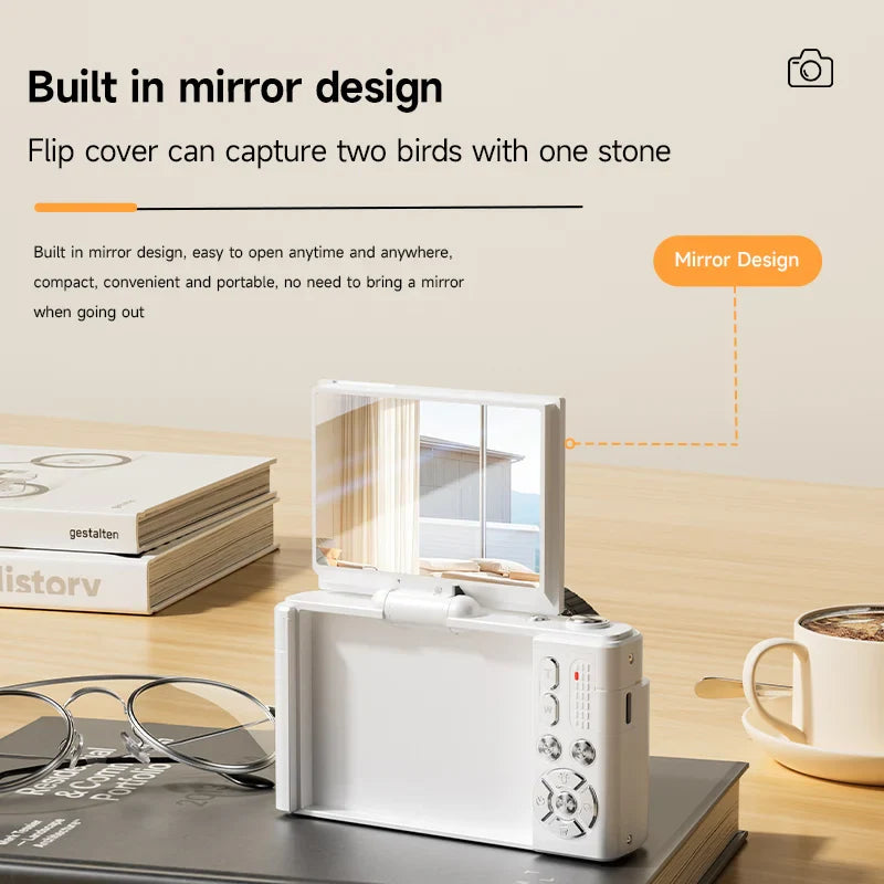 NNEOBA Retro Digital Camera Large Lens White-3