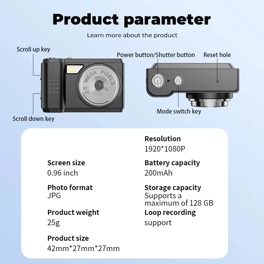 NNEOBA Mini Camera with Screen Black-4