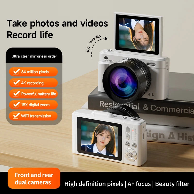 NNEOBA Retro Digital Camera Large Lens White-1