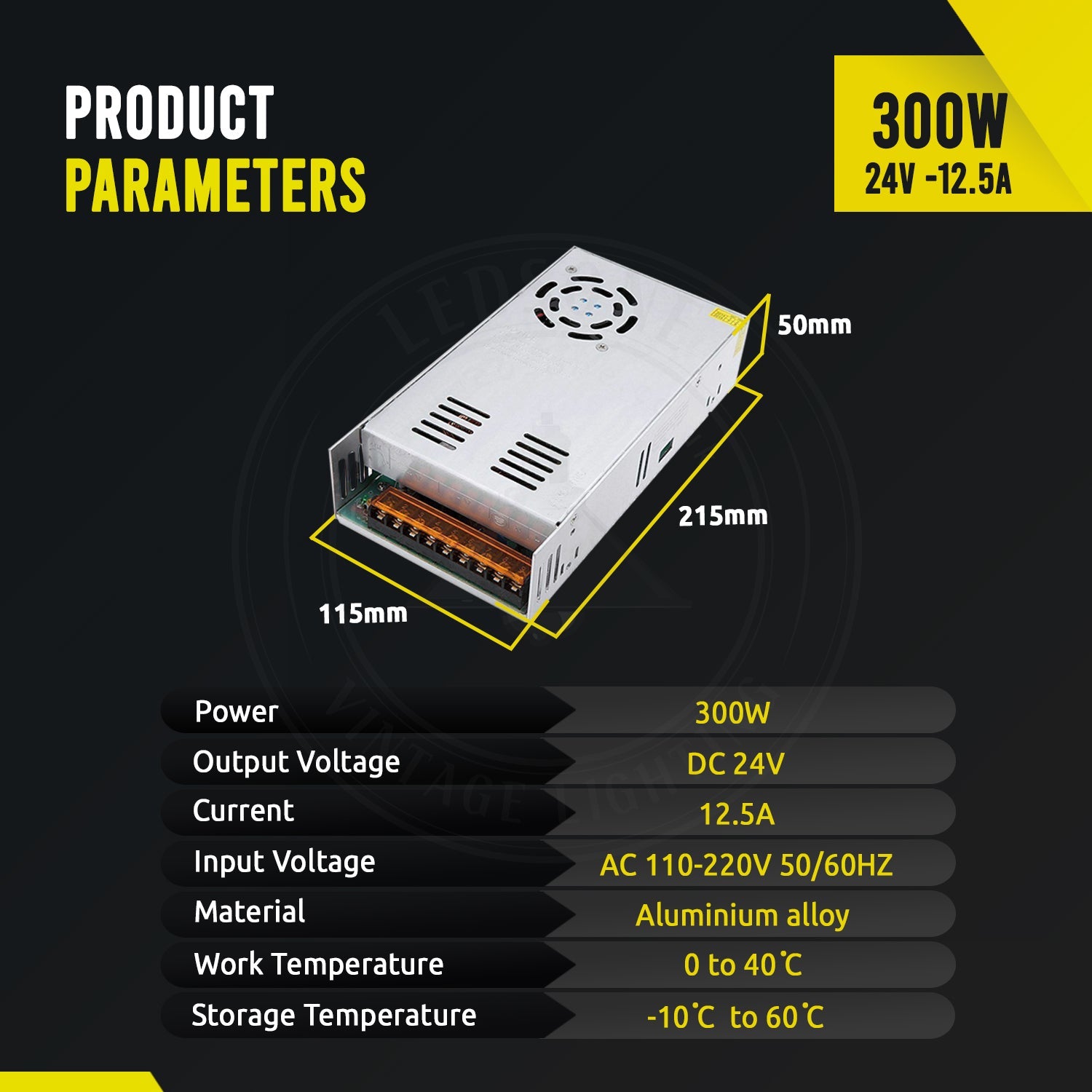 24V 300W LED Transformer 12.5A Switching Power Supply~3300