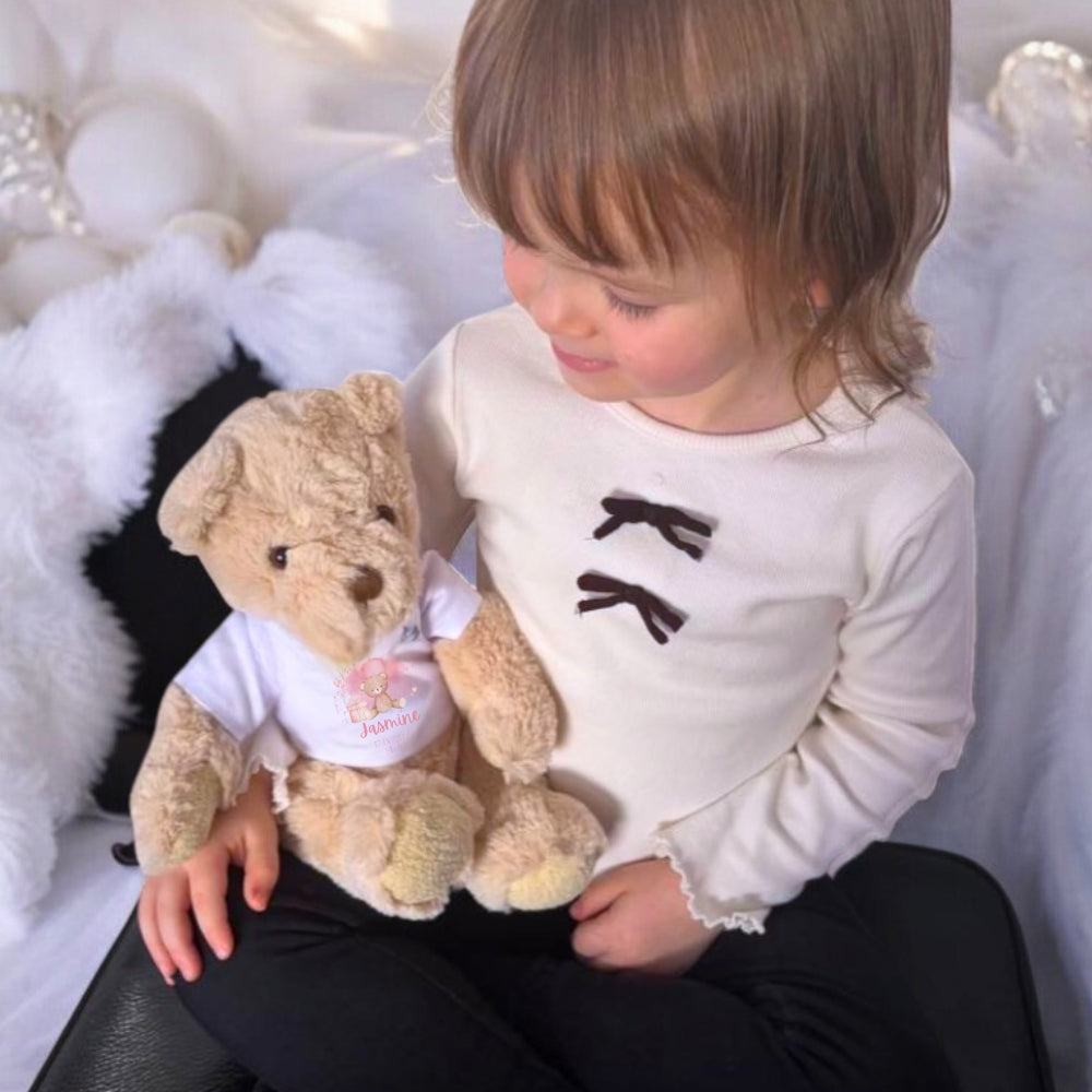 Personalised Blue Initial Bunny Gift Hamper - Teddy & Baby Vest-3