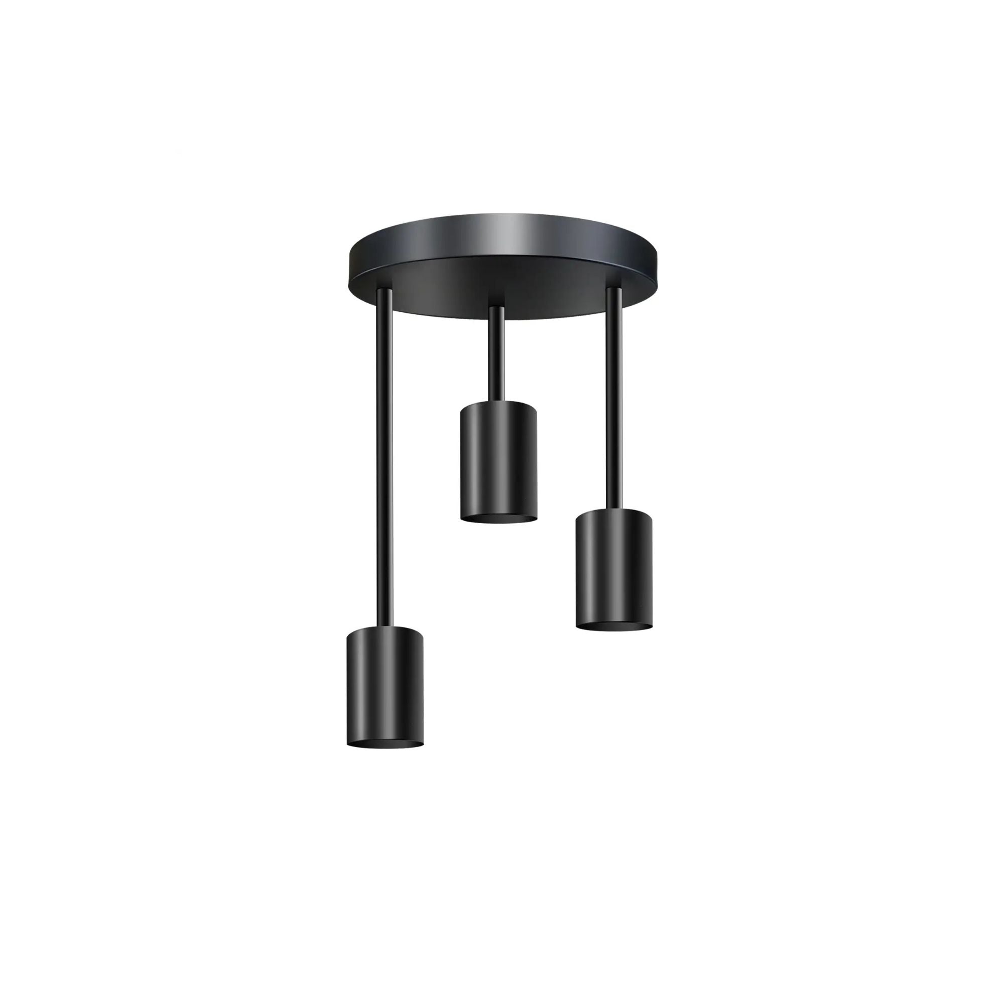 Modern 3 Way Metal E27 Black Flush mount Ceiling light fixtures-5621