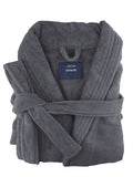 NNEDSZ small medium egyptian cotton terry toweling bathrobe charcoal-0