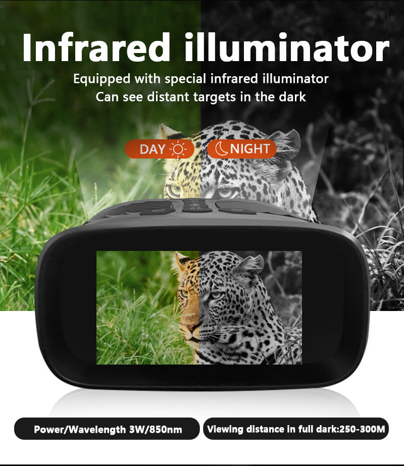 NNEDSZ Black Digital Night Vision Binoculars - 3.0'' IPS Screen, 10X Optical Zoom, 2.5K Video Recording, Infrared for 300m Range