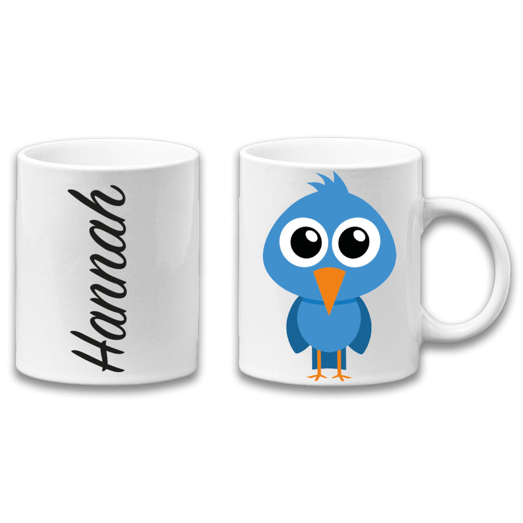 Adorable Blue Bird Personalised Your Name Gift Mug-0