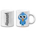 Adorable Blue Bird Personalised Your Name Gift Mug-0