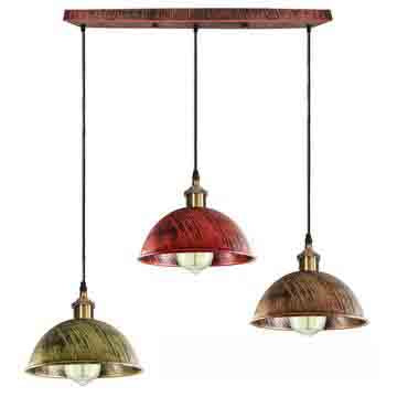 Dome Shape Hanging Light Above Kitchen Island ~1248