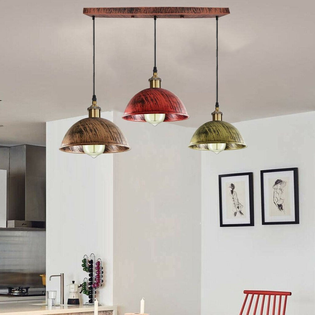 Dome Shape Hanging Light Above Kitchen Island ~1248
