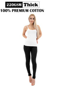 Active Star Women Black Thick Ladies Cotton Leggings (220-GSM)