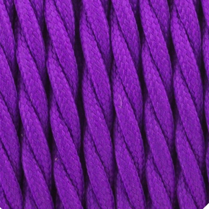 1M/5M/10M 3 Core Twisted Electric Cable Purple Color Fabric 0.75mm~3056