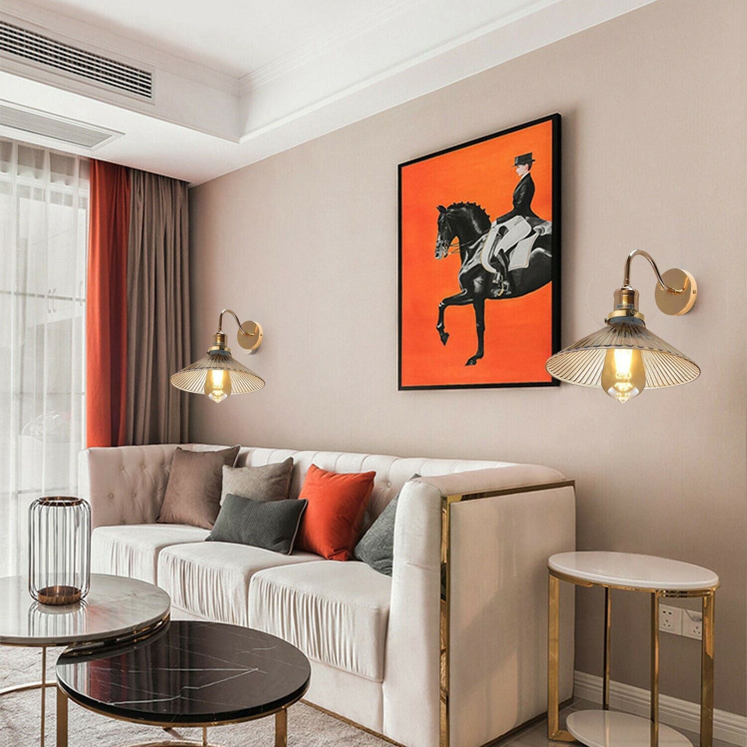 Vintage Indoor Wall Lights Glass Lamp Shades ~1274